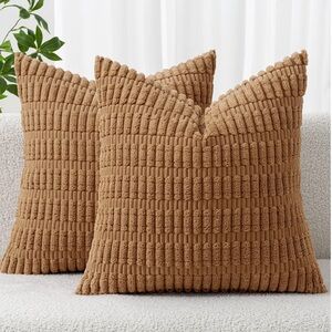 MIULEE Pack of 2 Corduroy Decorative Throw Pillow Covers
18x18 Inch